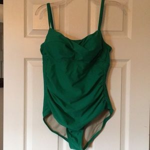 Green one piece bathing suit